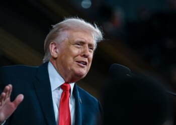 President Donald Trump delivers the State of the Union address during a joint session of Congress in the House Chamber at the Capitol on Feb. 24, 2026, in Washington, D.C.