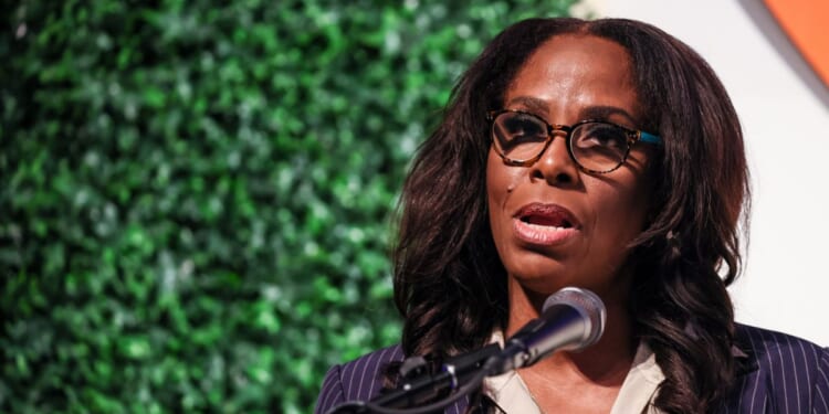 Rep. Stacey Plaskett, a House Democrat Delegate from the Virgin Islands, seen in a 2023 photo, appears hundreds of times in the Epstein files released last week.