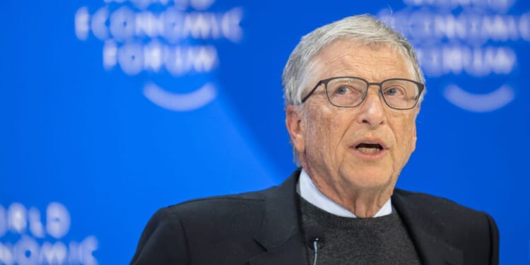 Microsoft co-founder Bill Gates attends a session of the World Economic Forum (WEF) meeting in Davos on Jan. 17, 2024.