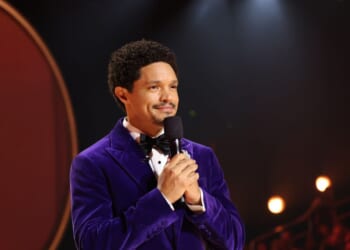 Trevor Noah speaks onstage during the 68th Grammy Awards at Crypto.com Arena on Feb. 1, 2026, in Los Angeles, California.