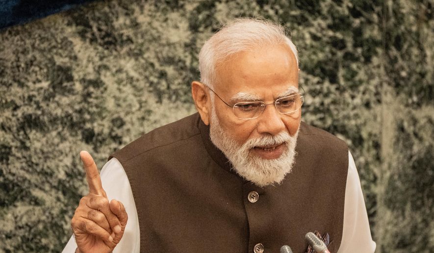 Indian Prime Minister Narendra Modi addresses Ethiopia's parliament in Addis Ababa, Ethiopia, Wednesday, Dec. 17, 2025. (AP Photo/ Amanuel Sileshi) ** FILE **