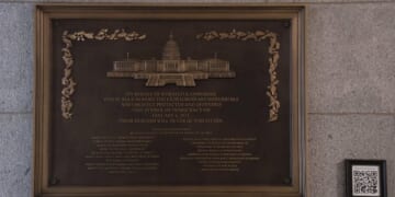 Jan. 6 plaque honoring police officers is installed at the Capitol after a 3-year delay