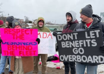 Hundreds go on strike at major Navy shipbuilder in Maine over wages and benefits