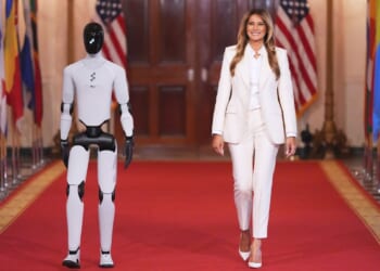 Robot walks the halls with Melania Trump for tech summit