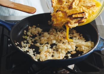 Matzo brei is Passover comfort food fried up in a pan