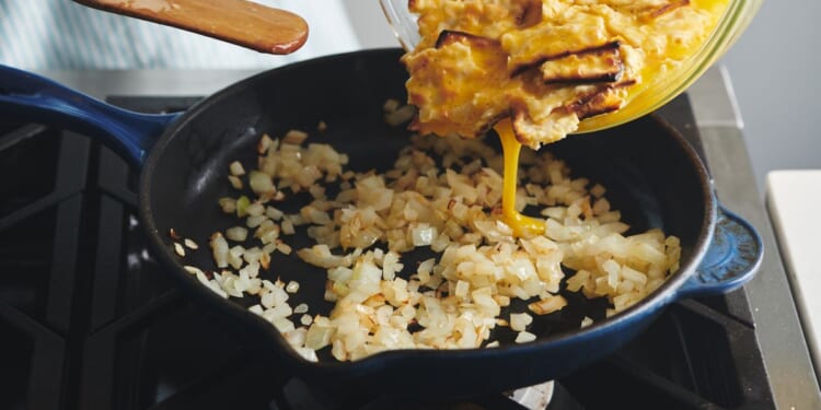 Matzo brei is Passover comfort food fried up in a pan