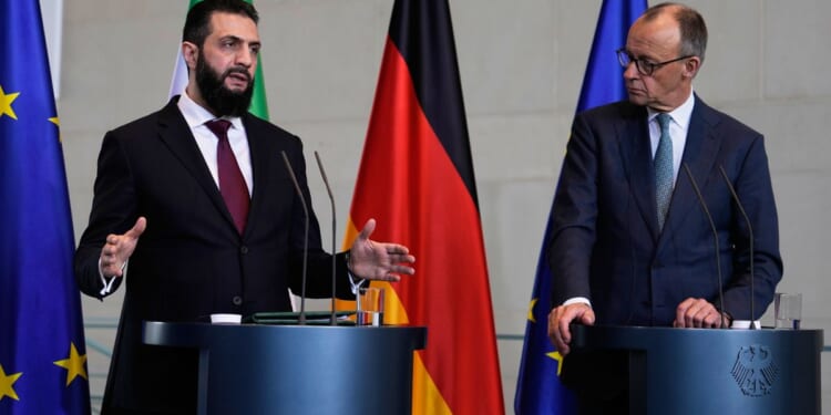 German leader raises prospect of many Syrians returning home as the country’s president visits