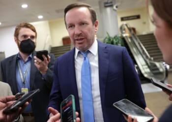 Connecticut Democrat Senator Chris Murphy speaks to press on Feb. 10, 2026.