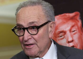 Senate Minority Leader Chuck Schumer speaks after a weekly Senate Democrat policy luncheon at the U.S. Capitol on March 3, 2026.