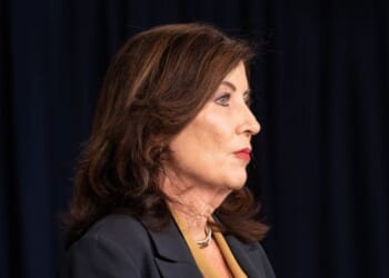 Gov. Kathy Hochul participates in round table on hate and bias crimes in law enforcement at the Governor’s Office on November 13, 2023.