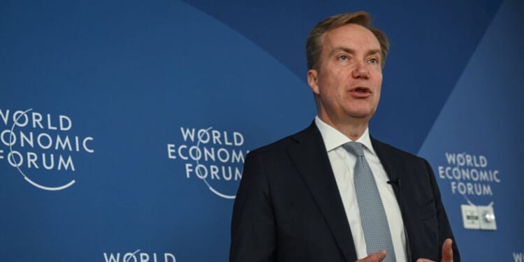 President and CEO of the World Economic Forum Borge Brende speaks during an interview with AFP ahead of the opening of the World Economic Forum Annual Meeting of the New Champions 2025 in Tianjin on June 24, 2025.
