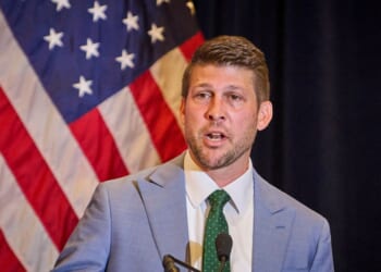 James Uthmeier speaks at the National Conservatism Conference in Washington D.C., on Sept. 3, 2025.