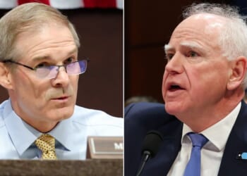 Ohio GOP Rep. Jim Jordan, left, confronted Minnesota Gov. Tim Walz about the conflicting stories.