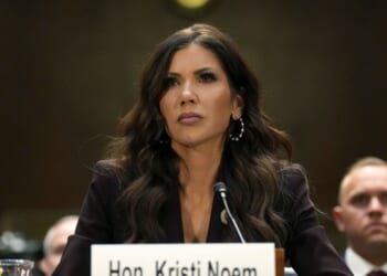 Secretary of Homeland Security Kristi Noem testifies before the Senate Judiciary Committee in the Dirksen Senate Office Building on March 3, 2026, in Washington, D.C.