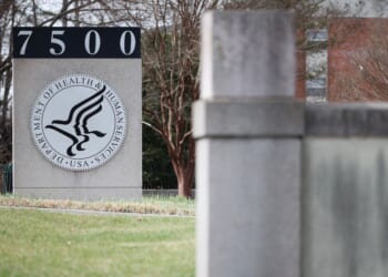 A sign in front of the Centers for Medicare & Medicaid Services building on March 19, 2025, in Woodlawn, Maryland.