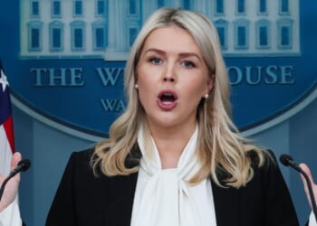 White House Press Secretary Karoline Leavitt speaks during a news briefing in the James S. Brady Press Briefing Room of the White House on March 4, 2026, in Washington, D.C.