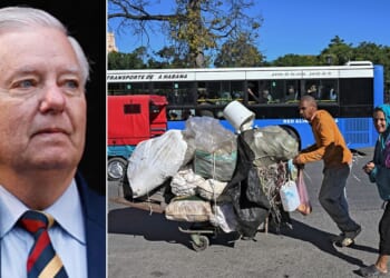 GOP Sen.Lindsey Graham of South Carolina, left, told Fox News that "Cuba is next" to fall, as the country struggles with shortages amid President Donald Trump's oil blockade.