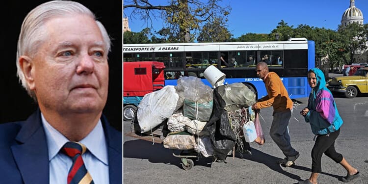 GOP Sen.Lindsey Graham of South Carolina, left, told Fox News that "Cuba is next" to fall, as the country struggles with shortages amid President Donald Trump's oil blockade.