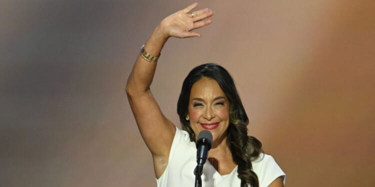 Rep. Monica De La Cruz, a Republican from Texas, speaks during the third day of the 2024 Republican National Convention at the Fiserv Forum in Milwaukee, Wisconsin, on July 17, 2024.