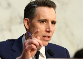 Missouri Sen. Josh Hawley, pictured in a file photo from a February Senate hearing.