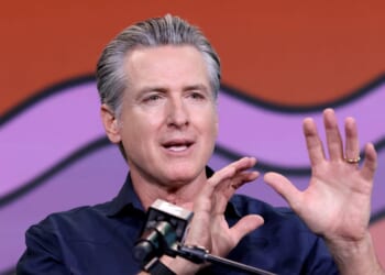 Gov. Gavin Newsom speaks at Networth and Chill podcast at the Vox Media Podcast Stage at SXSW on March 15, 2026, in Austin, Texas.