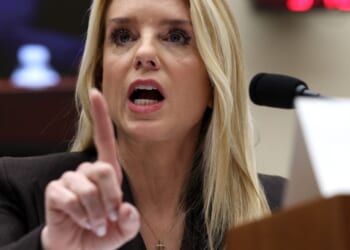 U.S. Attorney General Pam Bondi, seen testifying before the House Judiciary Committee on Feb. 11, announced the Department of Justice is suing the State of Minnesota for allowing boys to participate in girls' sports.