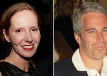 Longtime Republican Juleanna Glover, left, seen in a 2019 photo, told Politico she corresponded with convicted pedophile Jeffrey Epstein because she sought information that could potentially harm President Donald Trump's political career.