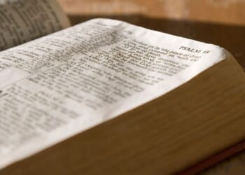 A close up view of the book of Psalms.