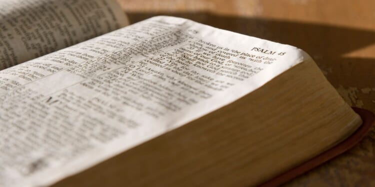 A close up view of the book of Psalms.