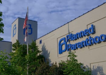 Signage outside the Planned Parenthood Reproductive Health Services Center in St. Louis, Missouri, on June 24, 2022.