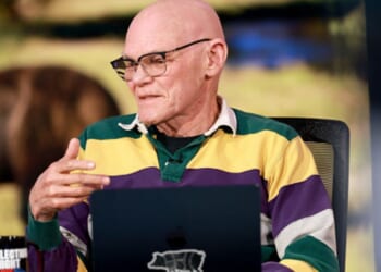 James Carville at Amazon Studios for Election Night Live on November 5, 2026.