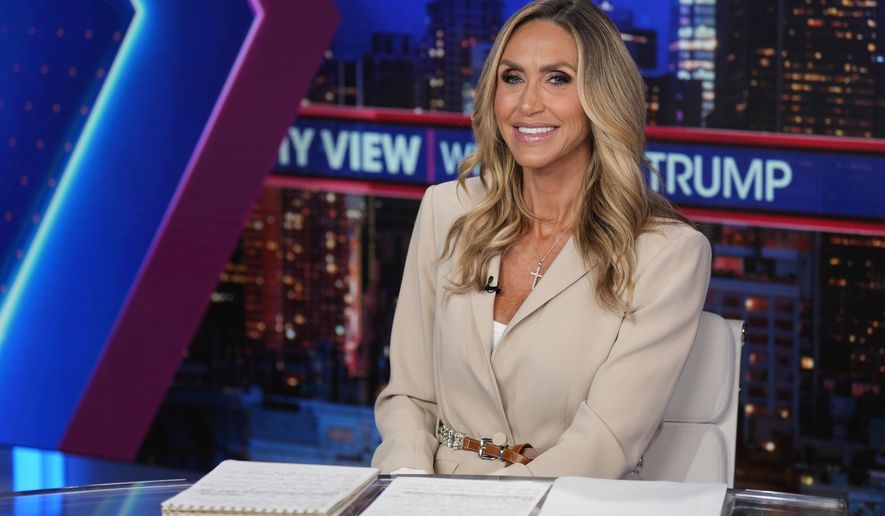 Lara Trump hosts FOX News Channel's "My View with Lara Trump" on Thursday, July 31, 2025, in New York. (Photo by Charles Sykes/Invision/AP)