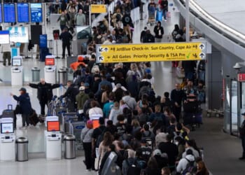 Travelers at John F. Kennedy airport are plagued by incredibly long wait times thanks to the ongoing partial government shutdown in New York on March 22, 2026.