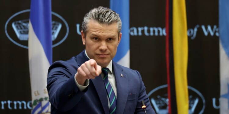 U.S. Secretary of War Pete Hegseth speaks during a conference at U.S. Southern Command Headquarters on March 5, 2026 in Doral, Florida.