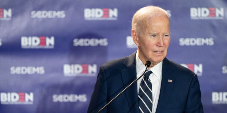 Former President Joe Biden speaks to a crowd during a fundraising event with the South Carolina Democratic Party at the Columbia Museum of Art on Feb. 27, 2026, in Columbia, South Carolina.