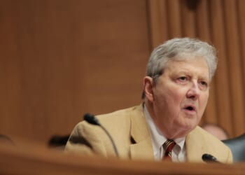 Sen. John Kennedy speaks during the Senate Banking, Housing, and Urban Affairs Committee in the Dirksen Senate Office Building on Feb. 26, 2026, in Washington, D.C.