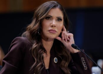 Now-outgoing Secretary of Homeland Security Kristi Noem, pictured in a photo during her testimony before the Senate Judiciary Committee on Tuesday.