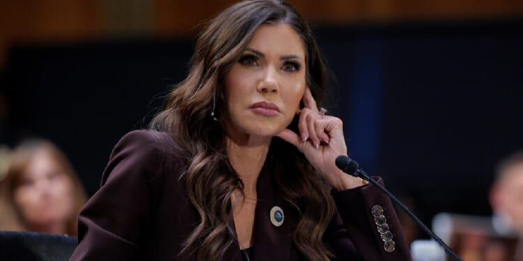 Now-outgoing Secretary of Homeland Security Kristi Noem, pictured in a photo during her testimony before the Senate Judiciary Committee on Tuesday.