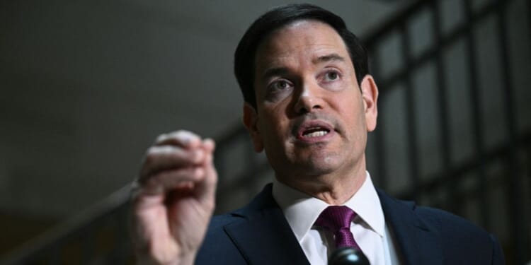 Secretary of State Marco Rubio addresses the press before briefing House and Senate leaders on U.S. military action in Iran, at the U.S. Capitol in Washington, D.C., on March 2, 2026.