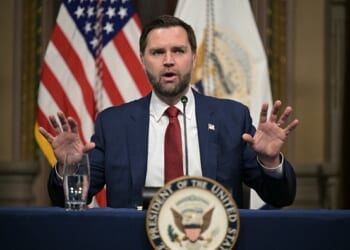 JD Vance addresses crowd surveying his Fraud Task Force on March 27, 2026.