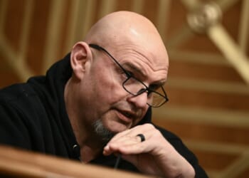 Democratic Sen. John Fetterman of Pennsylvania, pictured in a February file photo.