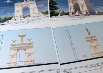 Trump administration releases new mock-ups of 250-foot triumphal arch to fine arts commission