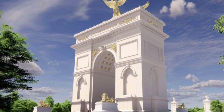 Fine Arts commissioner nudges architect to shorten Trump’s Triumphal Arch