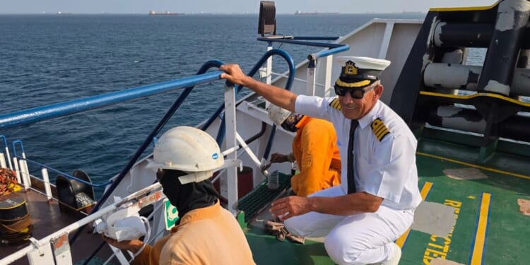 An Iraqi captain keeps sailing despite the threat of attack amid regional war