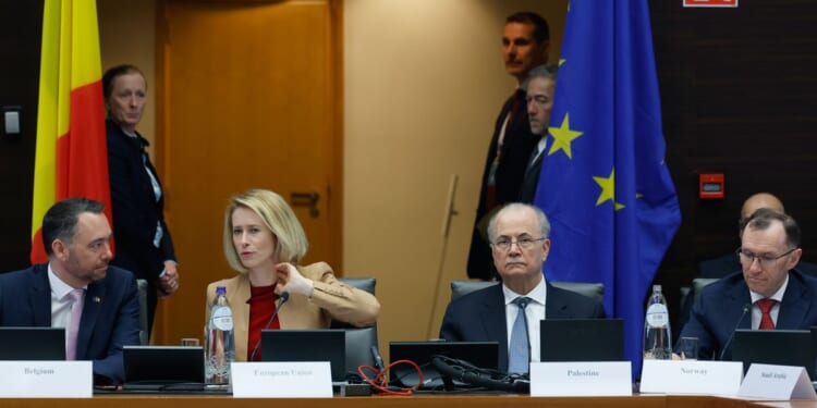EU hosts Palestinian leader in conference about security and peace in Gaza and the West Bank