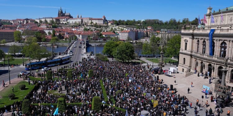 Czech students protest a government plan to overhaul funding for public media