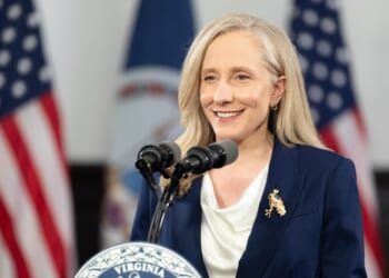 Virginia Gov. Abigail Spanberger delivers the Democratic response to President Donald Trump's State of the Union address on Feb. 24, 2026, in Williamsburg, Virginia.
