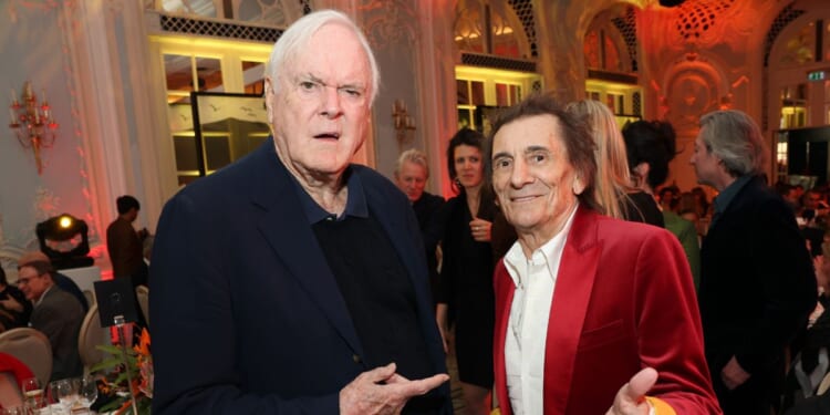 John Cleese and Ronnie Wood during the annual Tusk Conservation Awards 2025 in London, England on Nov. 26, 2025.