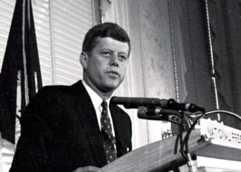 President John F. Kennedy addresses a National Press Club luncheon in Washington, D.C., on Jan. 14, 1960.