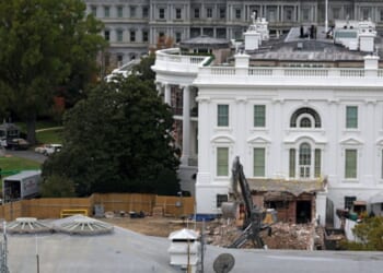 Demolished East Wing at the White House on October 28, 2026.
